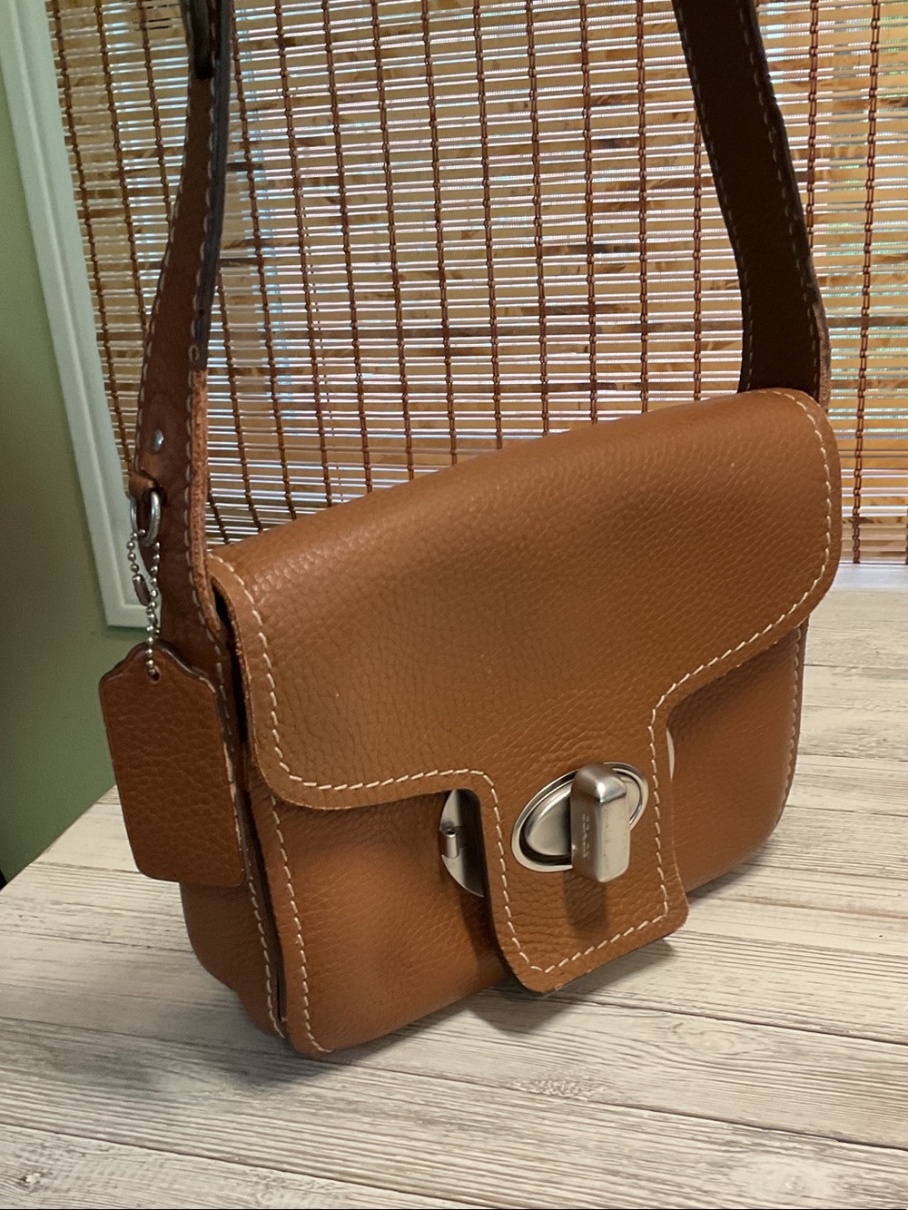 Coach Drifter Shoulder Bag Style 35767pebble leather/cognac brown finish